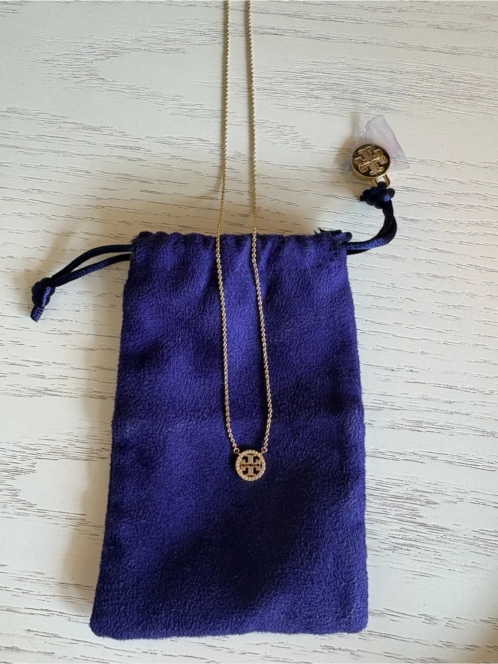 Tory Burch Gold Icon Pendant Necklace